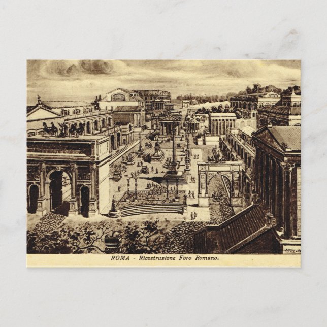 Roma, Artist's Impression of Forum in Roman times Postcard (Front)