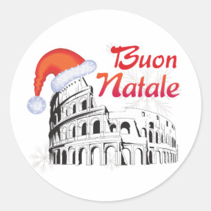 Roma Buon Natale Classic Round Sticker
