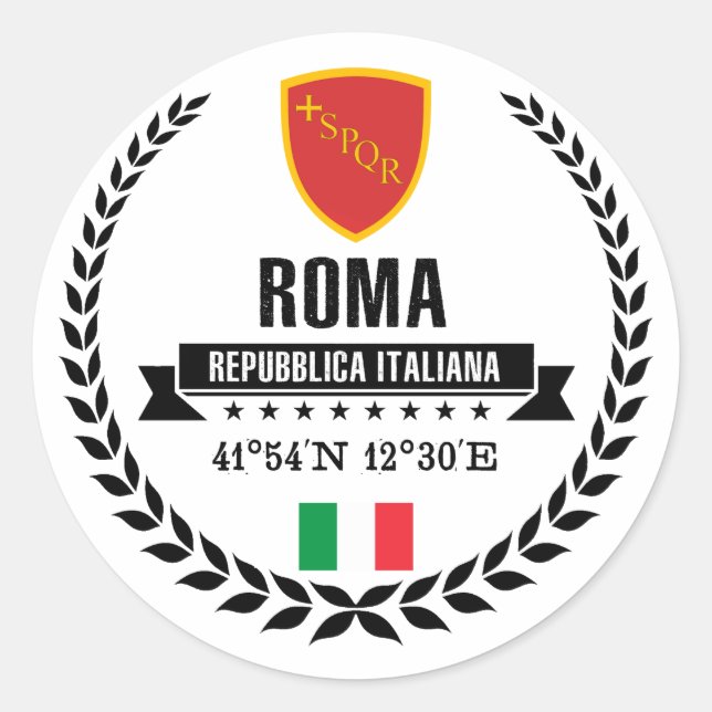 Roma Classic Round Sticker (Front)