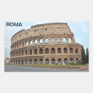 Roma coliseum rectangular sticker