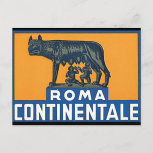 Roma Continentale_Vintage Travel Poster Artwork Postcard