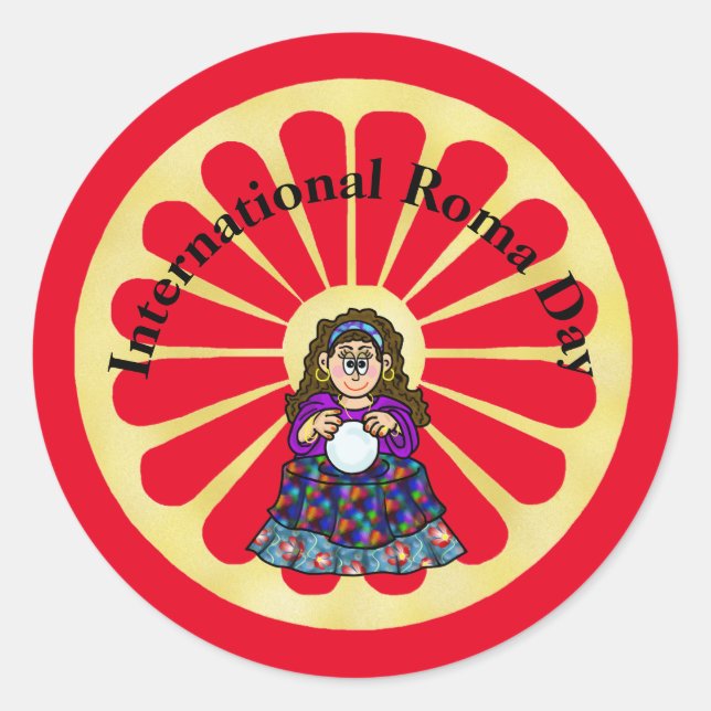 Roma Day  Gypsy Fortune Teller Stickers (Front)