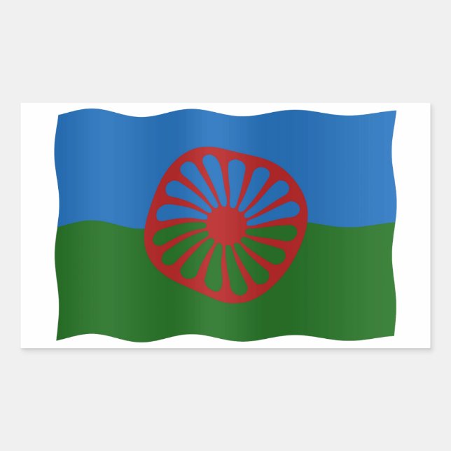 Roma flag rectangular sticker (Front)