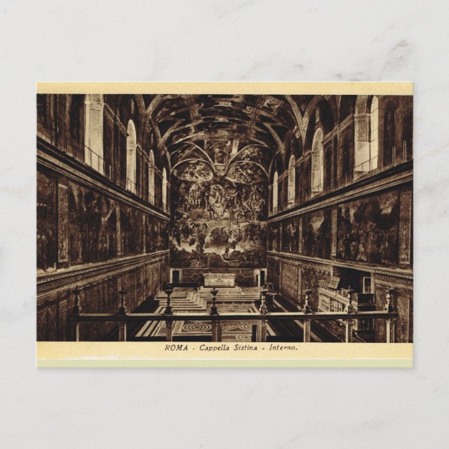 Roma Inside the Sistine chapel Postcard (Front)