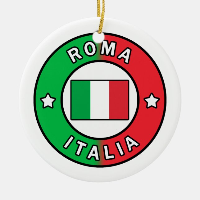 Roma Italia Ceramic Ornament (Front)