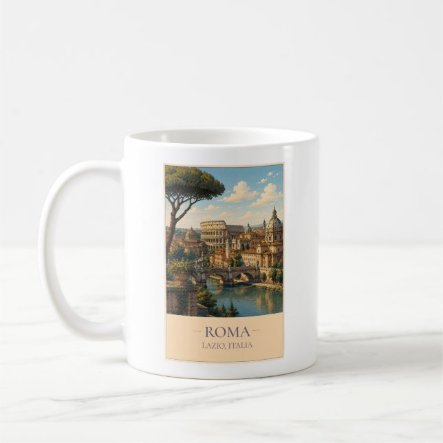 Roma, Italy – Vintage Travel Mug (Left)