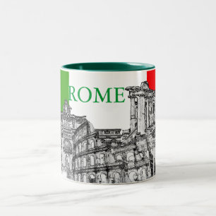 Roma, Rome... travel souvenir gifts Two-Tone Coffee Mug