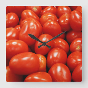 Roma Tomatoes Square Wall Clock