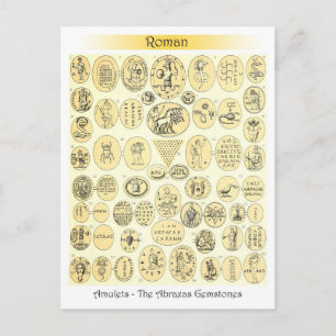 Roman Amulets - Engravings from Abraxas Gemstones Postcard