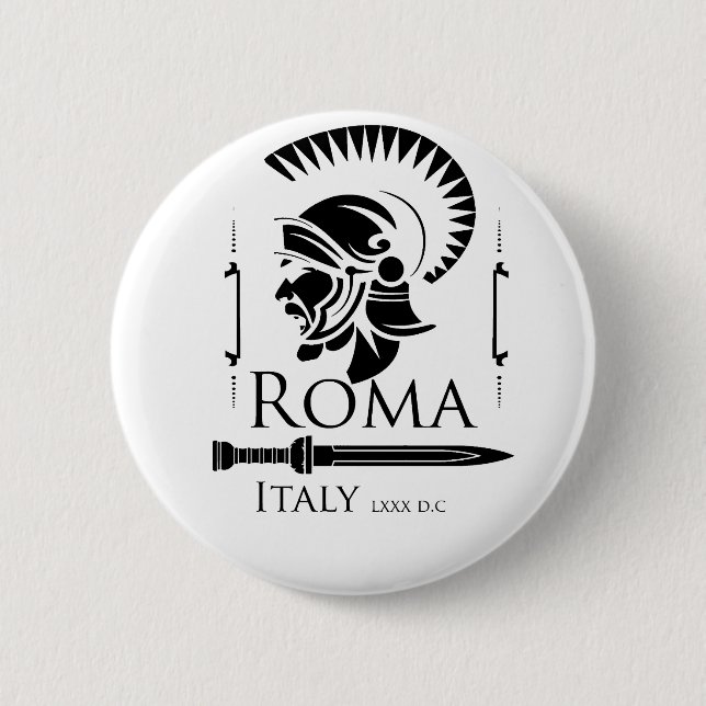 Roman Army - Legionary with Gladio 6 Cm Round Badge (Front)