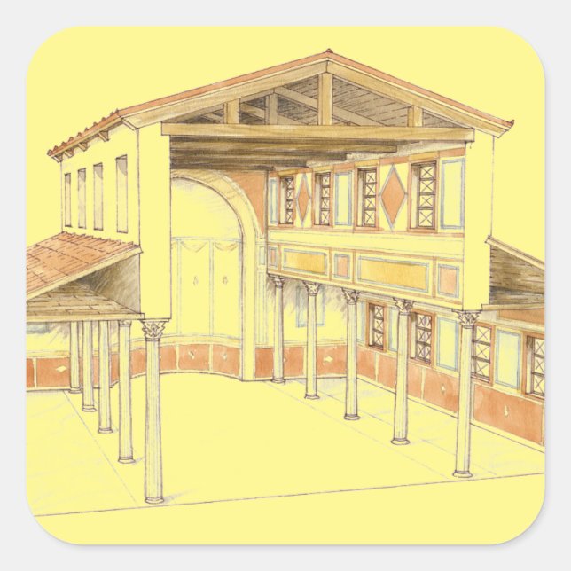 Roman basilica square sticker (Front)
