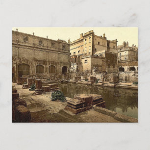 Roman Baths and Abbey, Bath, England classic Photo Postcard