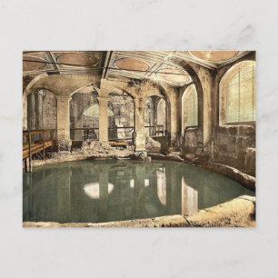 Roman Baths and Abbey, Circular Bath, Bath, Englan Postcard