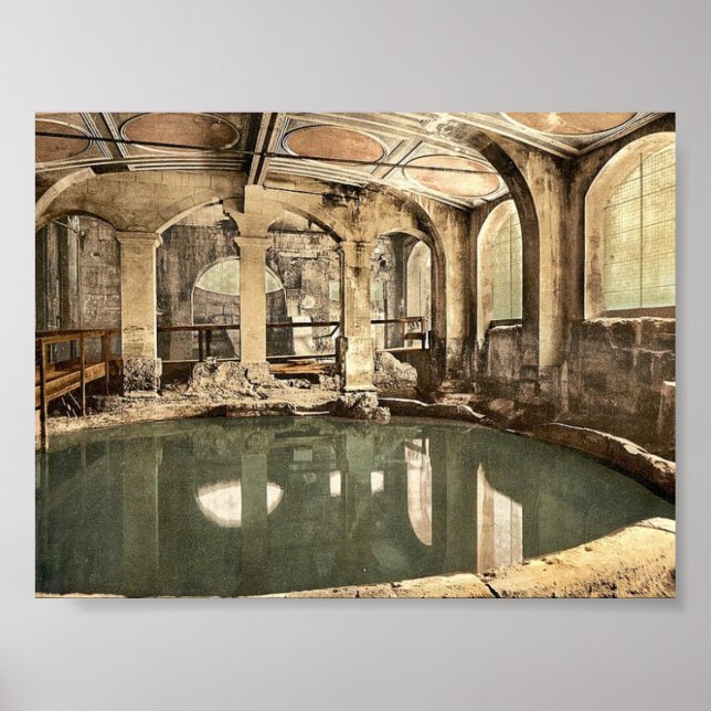 Roman Baths and Abbey, Circular Bath, Bath, Englan Poster (Front)