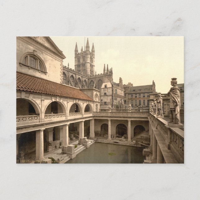 Roman Baths and Abbey IV, Bath, Somerset, England Postcard (Front)