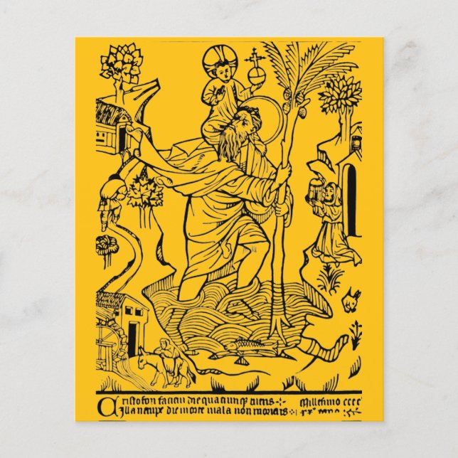 Roman Catholic Saint Christopher Devotional Art (Front)