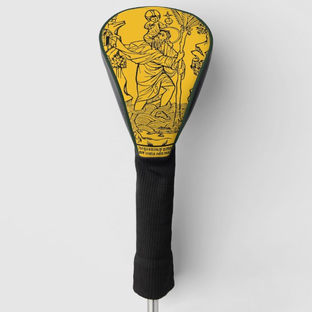 Roman Catholic Saint Christopher Devotional Art Golf Head Cover (Front)