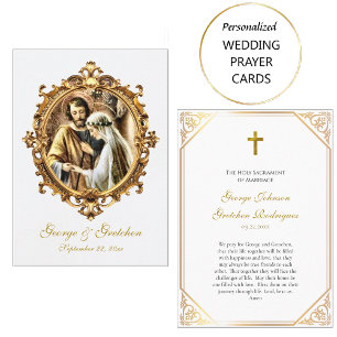 Roman Catholic Wedding Prayer Card Joseph and Mary