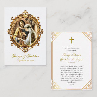 Roman Catholic Wedding Prayer Card Joseph and Mary