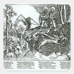 Roman Catholicism and Lutheranism Contrasted Square Sticker