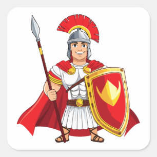Roman centurion square sticker