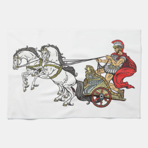 roman chariot tea towel