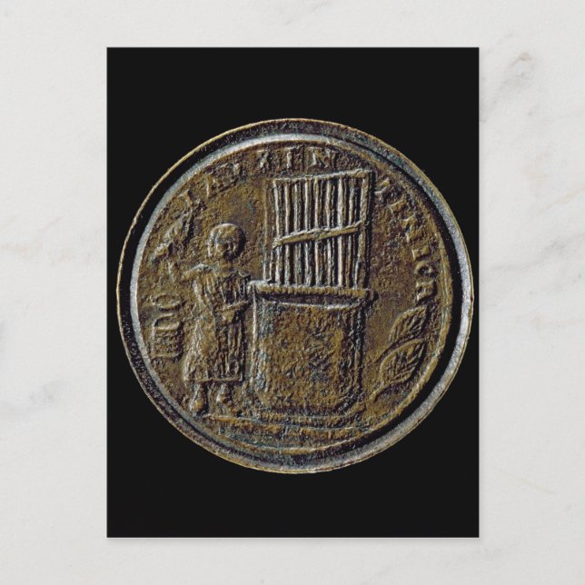 Roman coin depicting an Organ Postcard (Front)