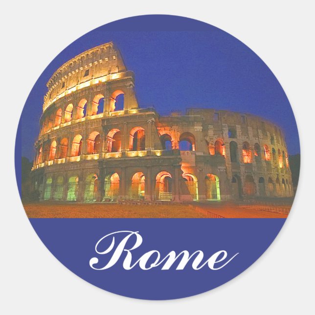 Roman Coliseum Classic Round Sticker (Front)