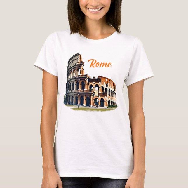 Roman Coliseum Italy Travel Graphic T-Shirt (Front)