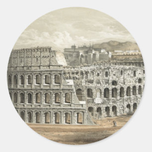Roman Coliseum Vintage Art Classic Round Sticker