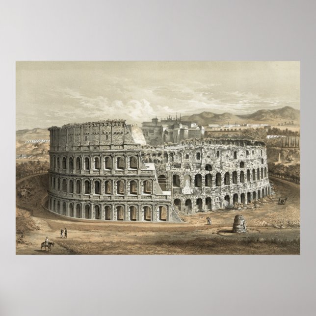 Roman Coliseum Vintage Art Poster (Front)