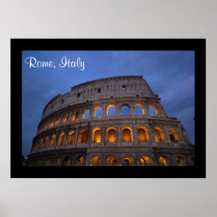 Roman Colosseum at Night Poster