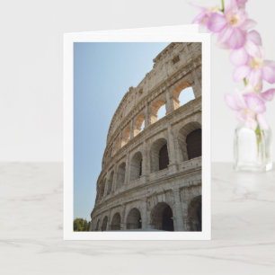 Roman Colosseum Blue Sky Portrait, Roma, Italy Card