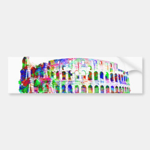 Roman Colosseum colourful architectural products Bumper Sticker