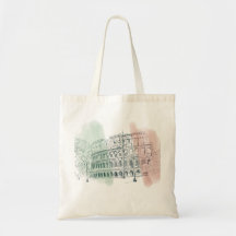 Roman Colosseum Italian Flag Colours Sketch