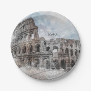 Roman Colosseum Rome Italy Paper Plate