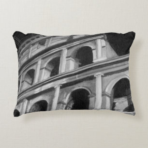 Roman Colosseum with Architectural Drawings Decorative Cushion