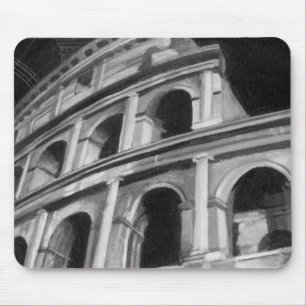 Roman Colosseum with Architectural Drawings Mouse Pad
