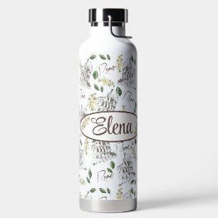 Roman Colosseum with Flowers to Customize Water Bottle