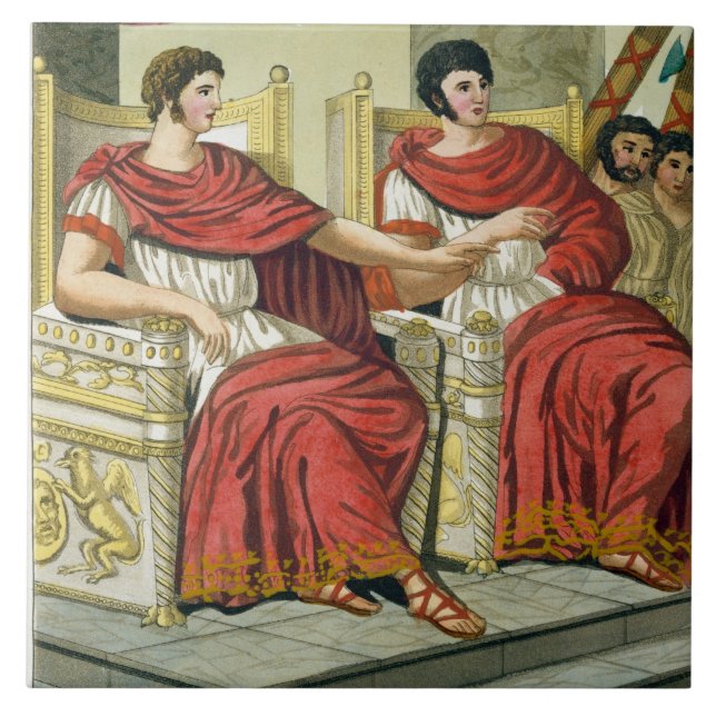 Roman Consuls, from 'L'Antica Roma', 1825 (colour Tile (Front)