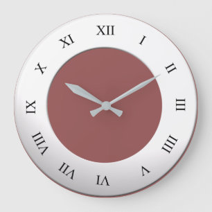 Roman Digits on White Frame on any Colour Large Clock