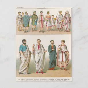 Roman Dress, from 'Trachten der Voelker', 1864 Postcard