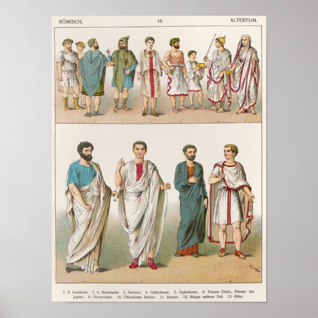Roman Dress, from 'Trachten der Voelker', 1864 Poster (Front)