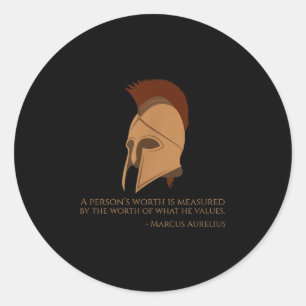 Roman Emperor Marcus Aurelius - Stoic Philosophy Q Classic Round Sticker