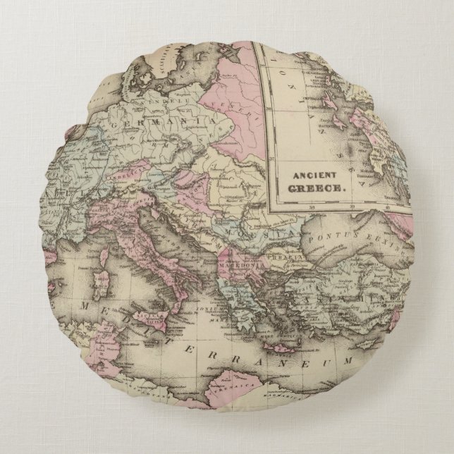 Roman Empire, Greece Round Cushion (Front)
