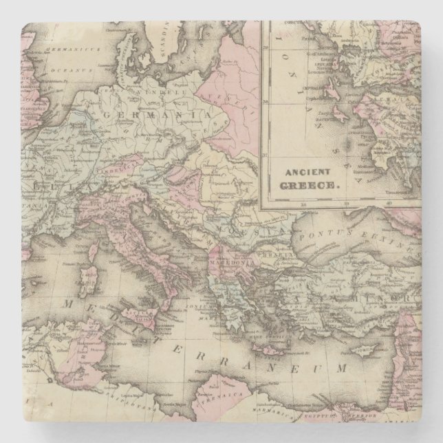 Roman Empire, Greece Stone Coaster (Front)