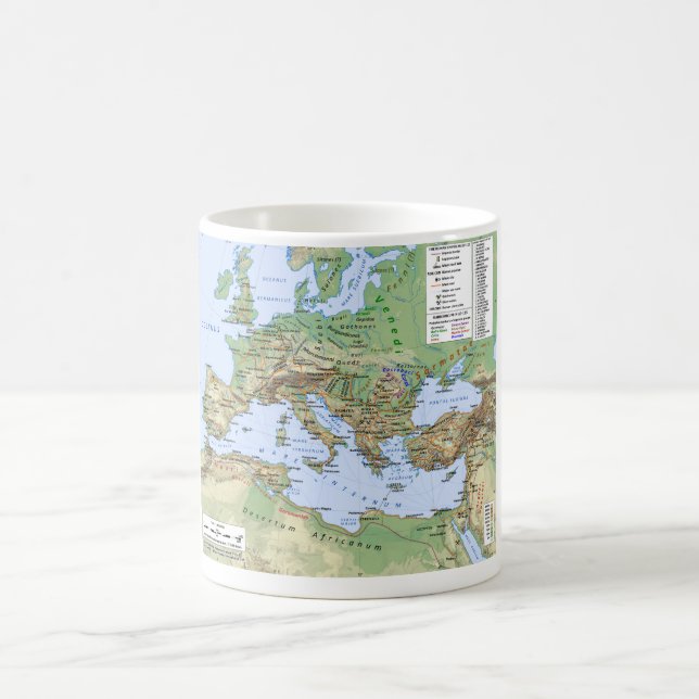 Roman Empire Map During Reign of Emperor Hadrian Coffee Mug (Center)
