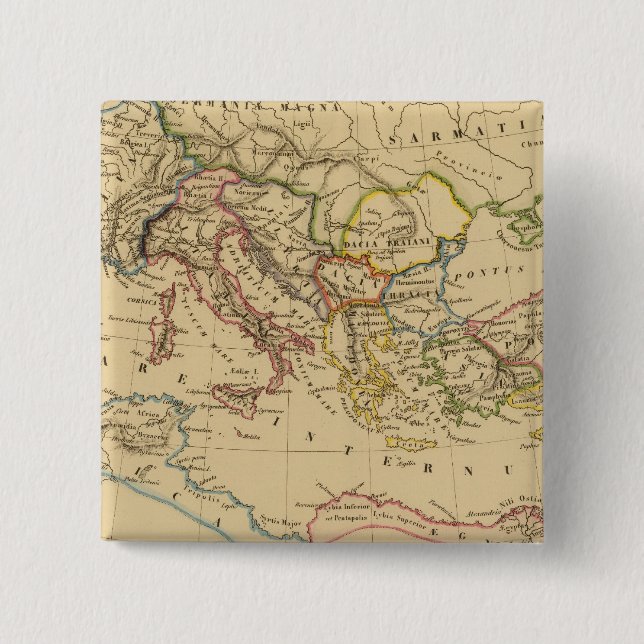 Roman Empire under Constantine and Trajan 15 Cm Square Badge (Front)