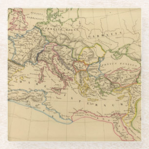 Roman Empire under Constantine and Trajan Glass Coaster