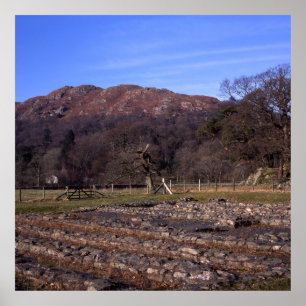 Roman Fort Ambleside Cumbria Postcard Cushion Poster